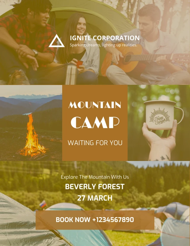 Brown Mountain Camp Poster Template
