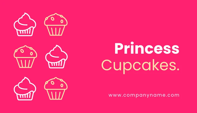 Pink Minimalist Illustration Cake Business Card - Page 1