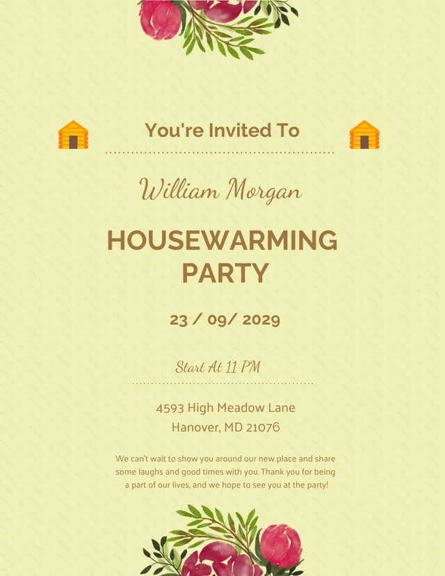 Simple Chocolate Housewarming Invitation Template