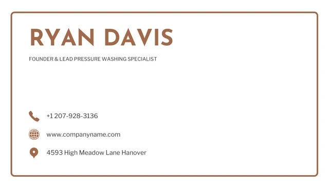 White Minimalist Pressure Washing Business Card - Page 2