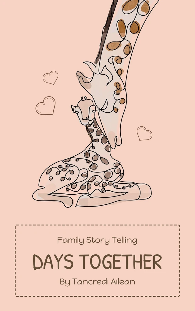 Baby Pink Cute Illustration Family Book Cover Template