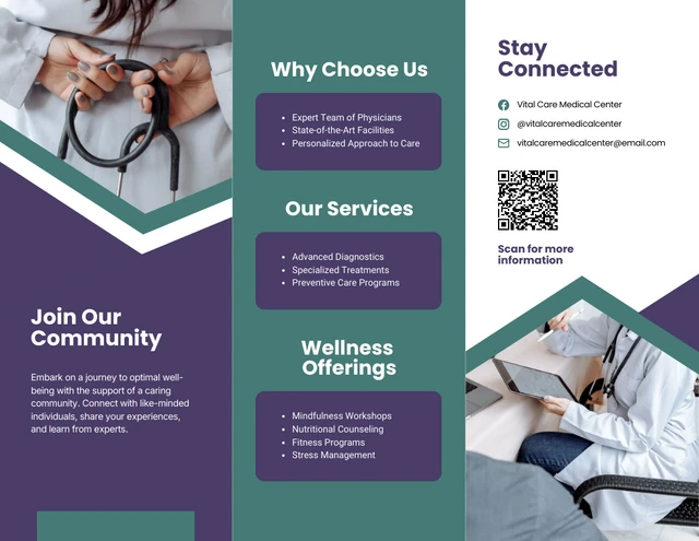 Purple Green Medical Tri-fold Brochure - Page 2