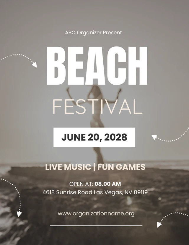 Blur Minimalist Beach Festival Poster Template
