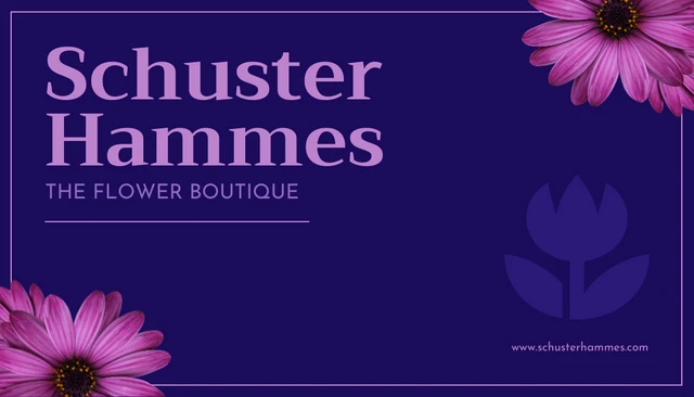 Navy And Purple Modern Flower Boutique Loyalty Card - Page 2