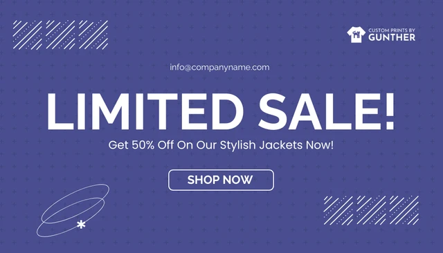 Simple Purple Jacket Sale Banner