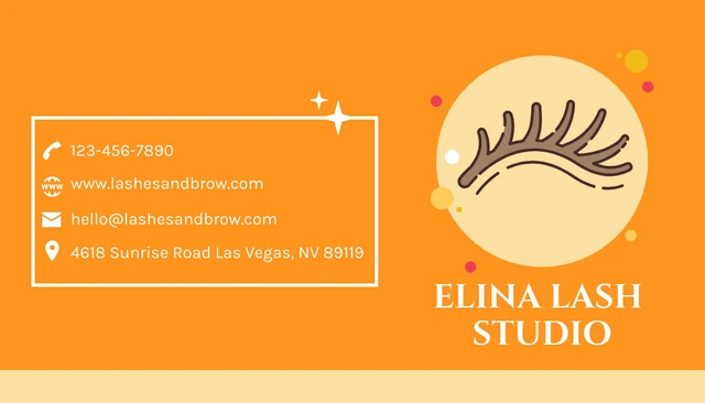 Orange Simple Playful Lash Business Card - Page 2