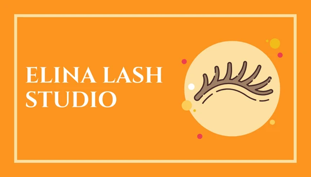 Orange Simple Playful Lash Business Card - Page 1