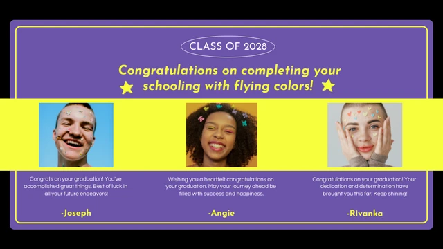 Purple Yellow and Pink Pixel Happy Graduation Presentation - Page 3