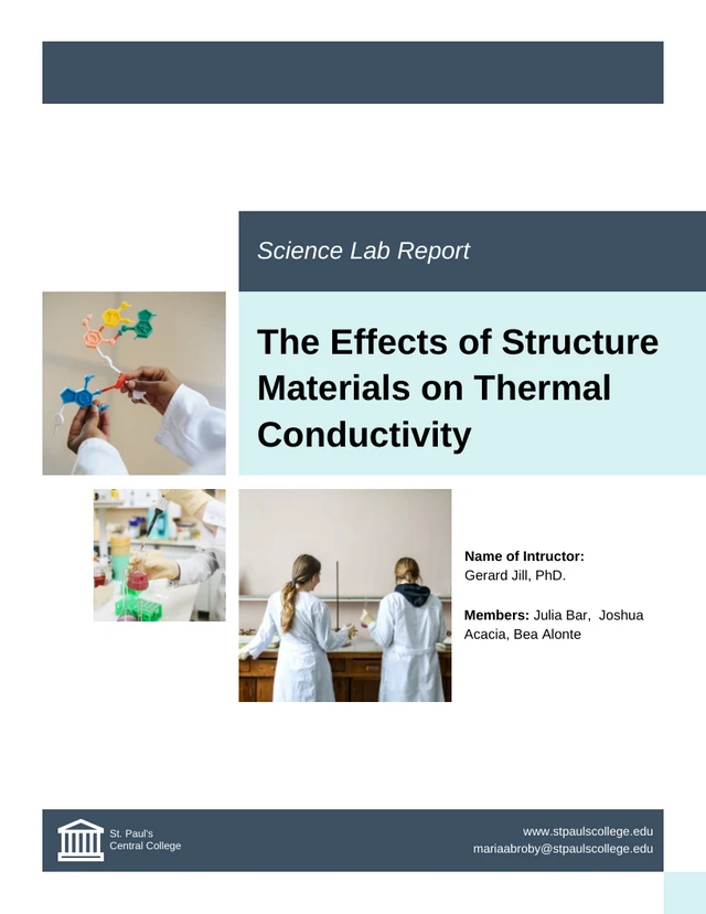 College Lab Report Template - Page 1