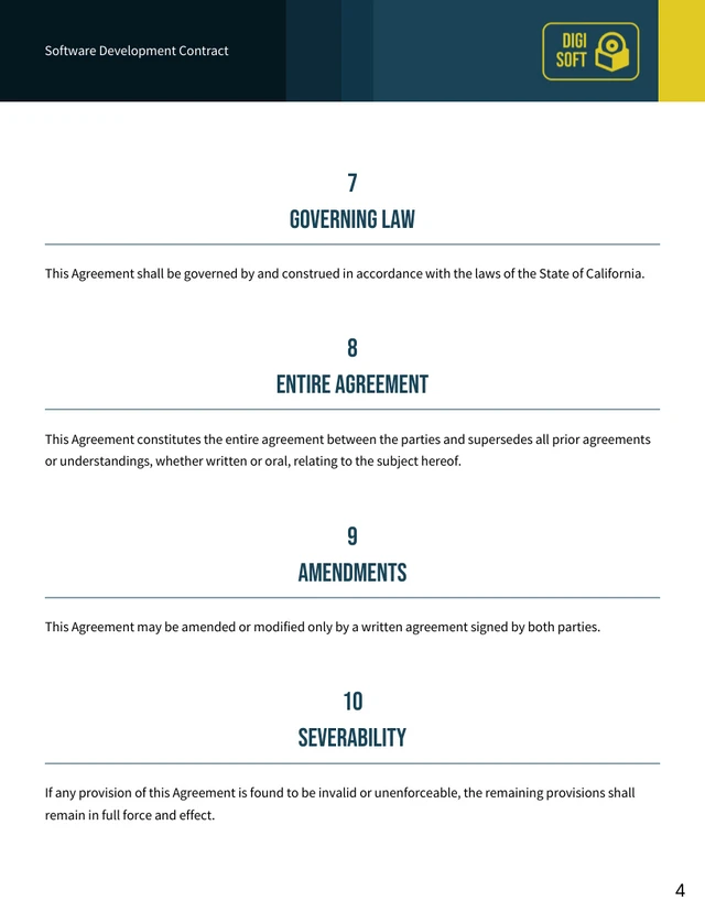 Software Development Contract Template - Page 4