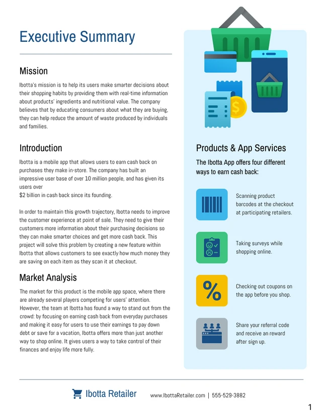 Executive Summary Format Example - Page 1