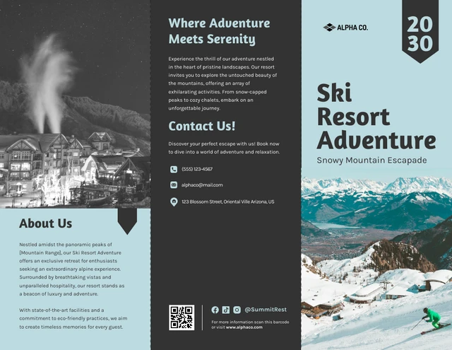 Ski Resort Adventure Brochure - Page 1