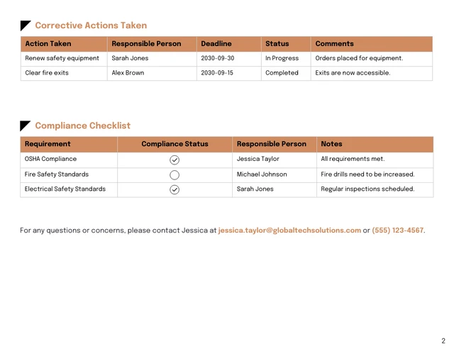 Safety Report Template - Page 2