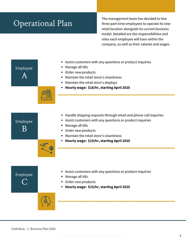 Clothing Business Plan Template - Page 5