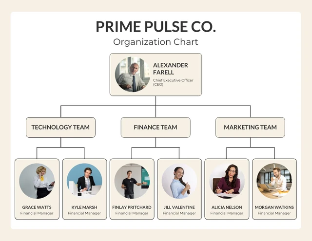 Beige Minimalist Organization Chart Template