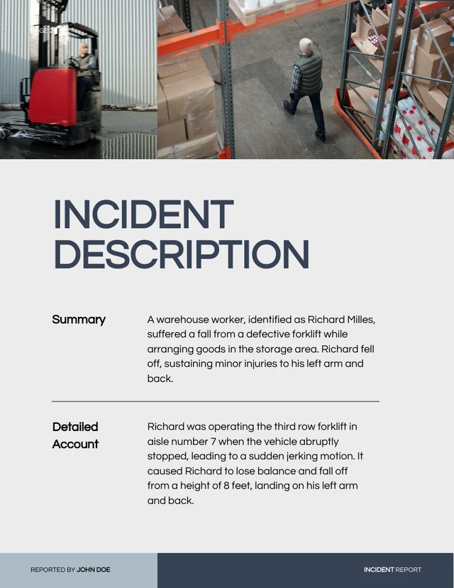 Blue And White Simple Incident Report - Page 2