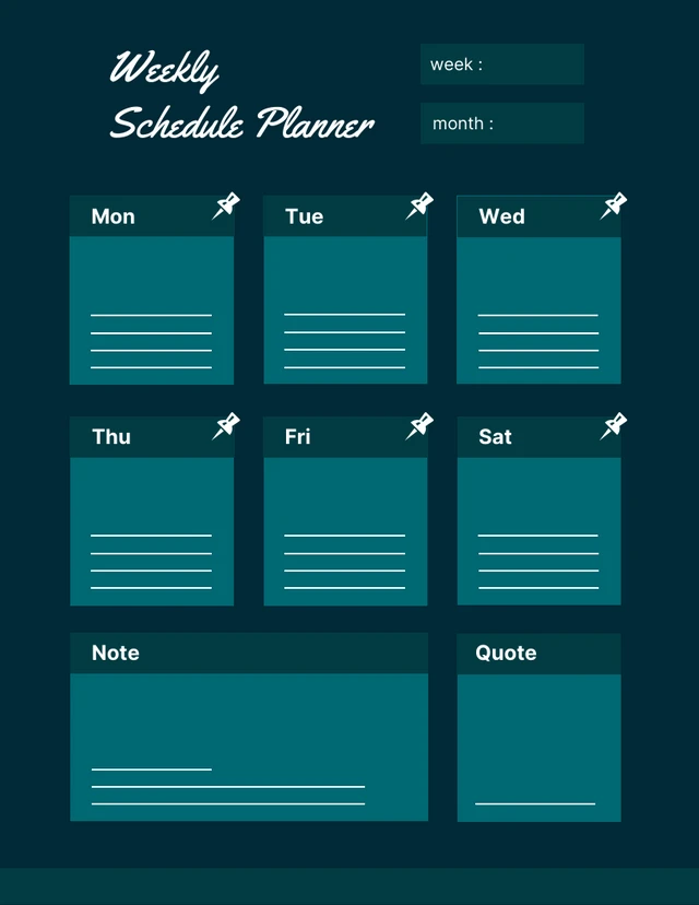 Dark Green Minimalist Personal Planner Template