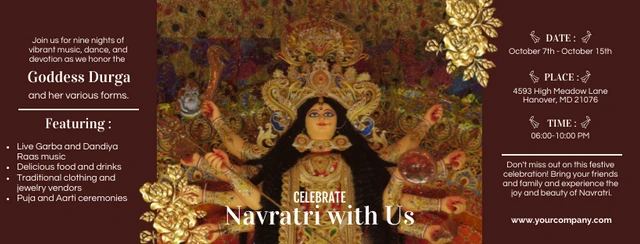 Brown Navratri Celebrate Facebook Banner