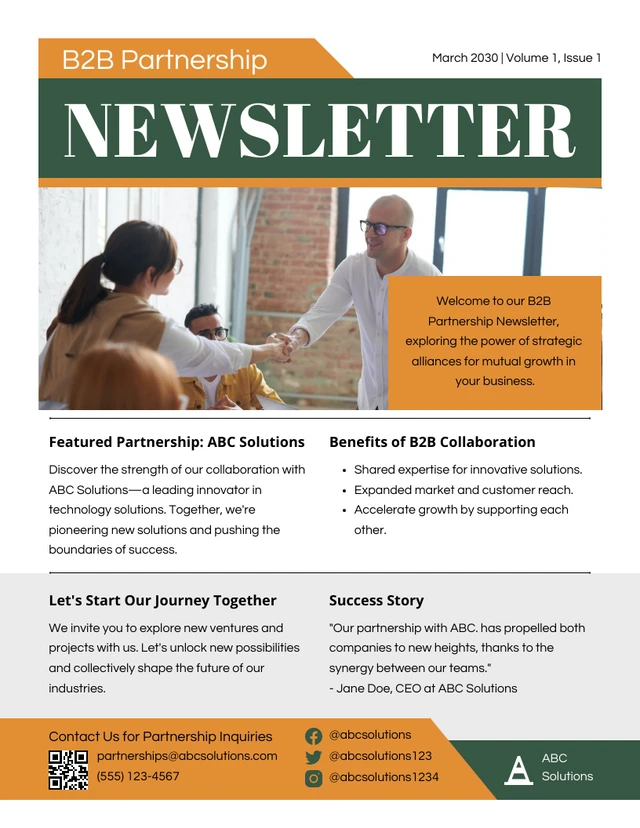 B2B Partnership Newsletter Template