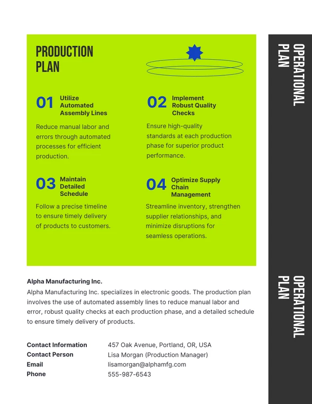 Simple Minimalist Operational Plan - Page 2