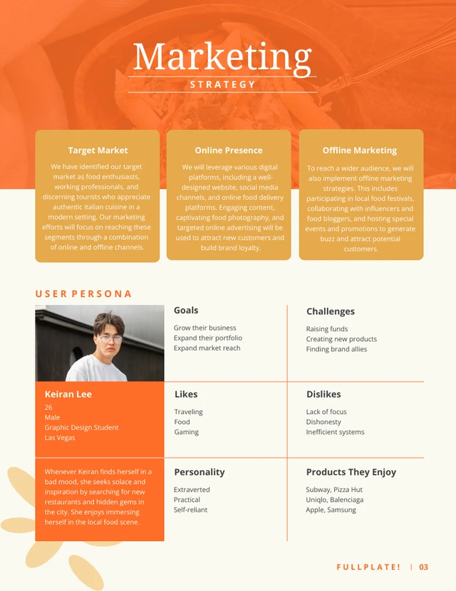 Orange and Yellow Italian Restaurant Business Plan - Page 4