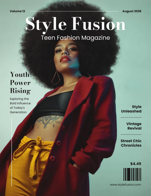 Minimalist Teen Fashion Magazine Cover Template