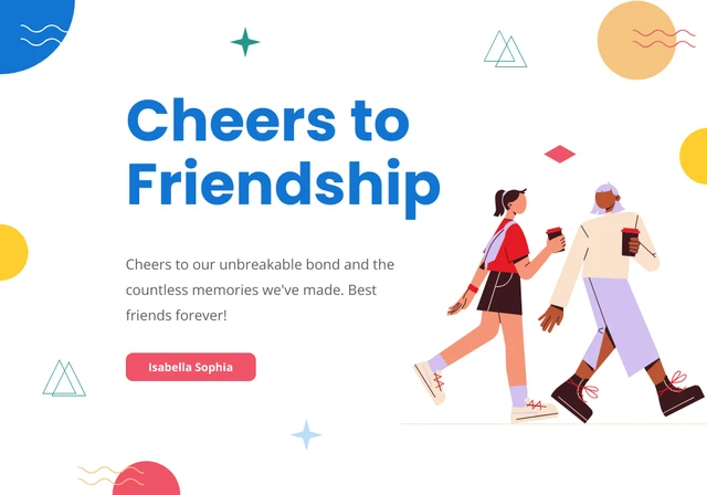 Clean Flat Minimalistic Friendship Card Template