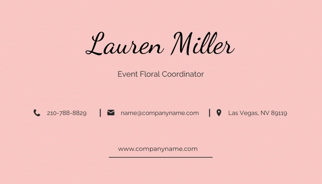 Pink Floral Business Card - Page 2