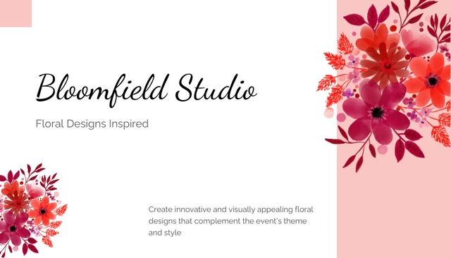 Pink Floral Business Card - Page 1