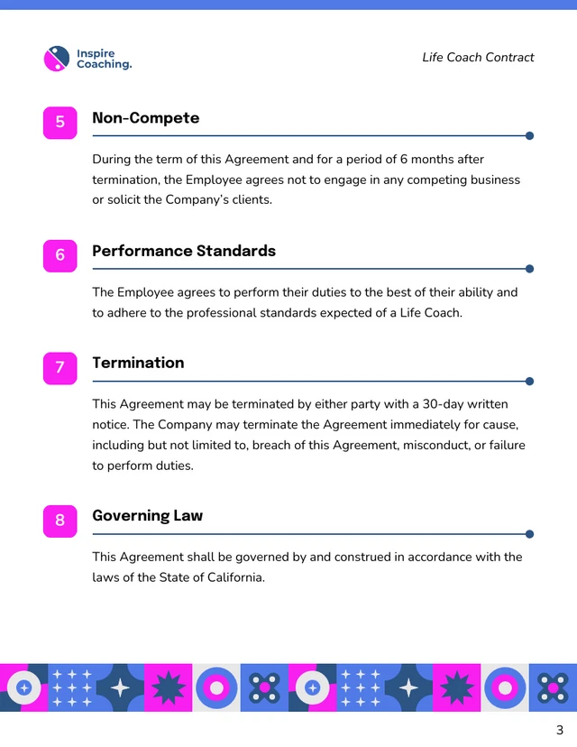 Life Coach Contract Template - Page 3