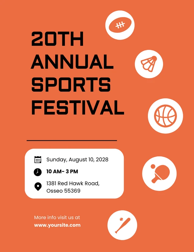 Orange And Black Sports Invitations Template