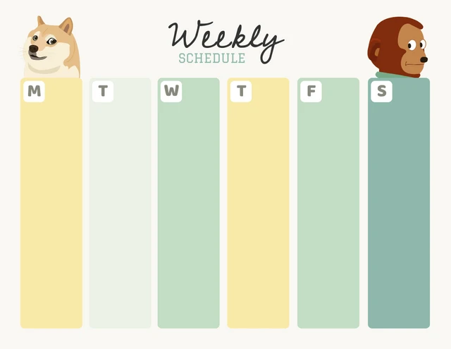 Light Grey Minimalist Anime Weekly Schedule Template