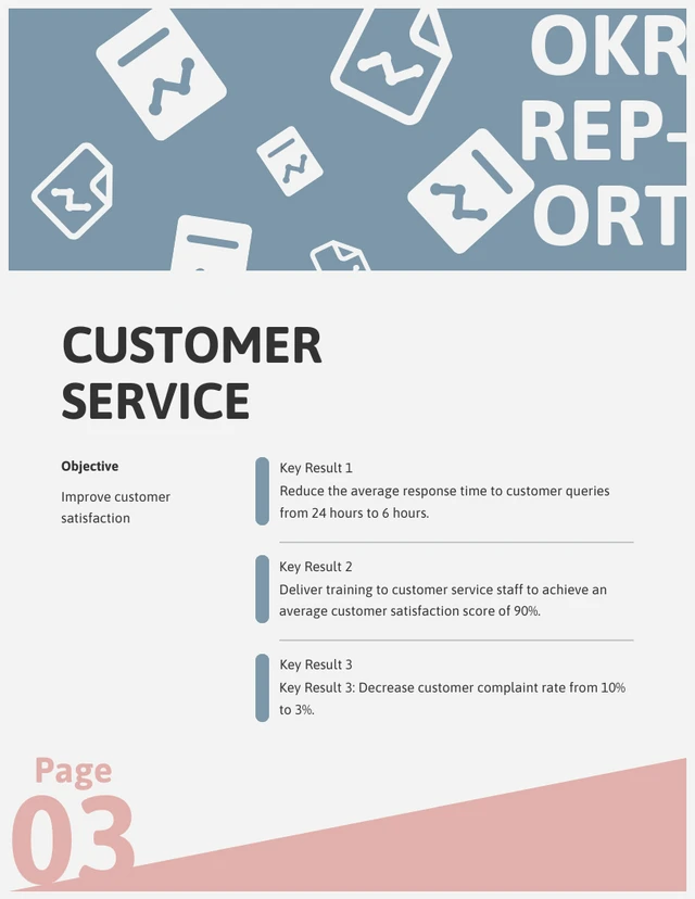 Soft Blue And Soft Red Simple Abstrak OKR Report - Page 3