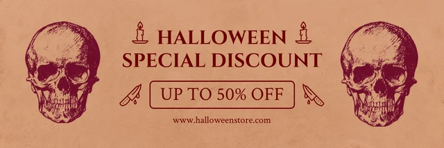 Light Brown Classic Retro Halloween Banner Template