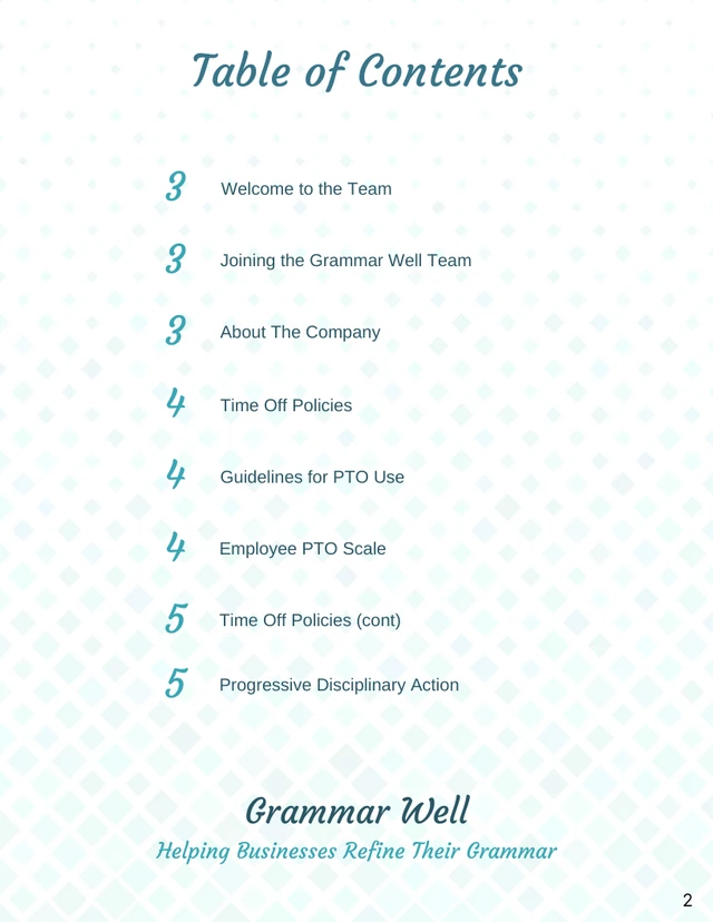 Visual Employee Handbook - Page 2