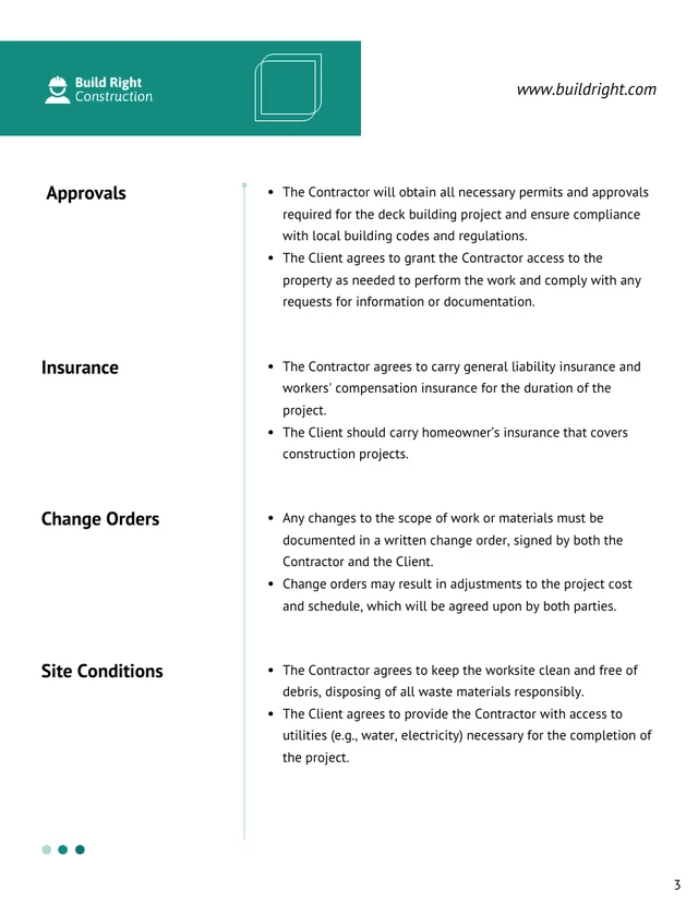 Deck Building Contract Template - Page 3