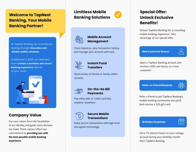 Mobile Banking Services Z-Fold Brochure - Page 2