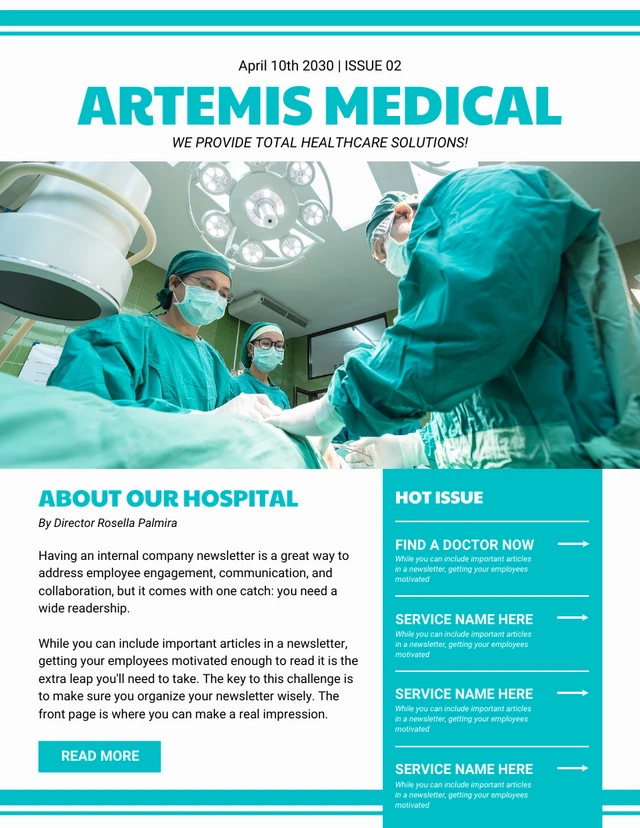 White And Light Blue Modern Medical Email Newsletter