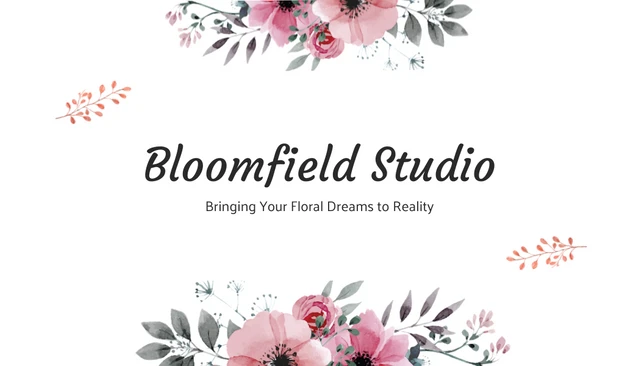 White Red Floral Business Card - Page 1