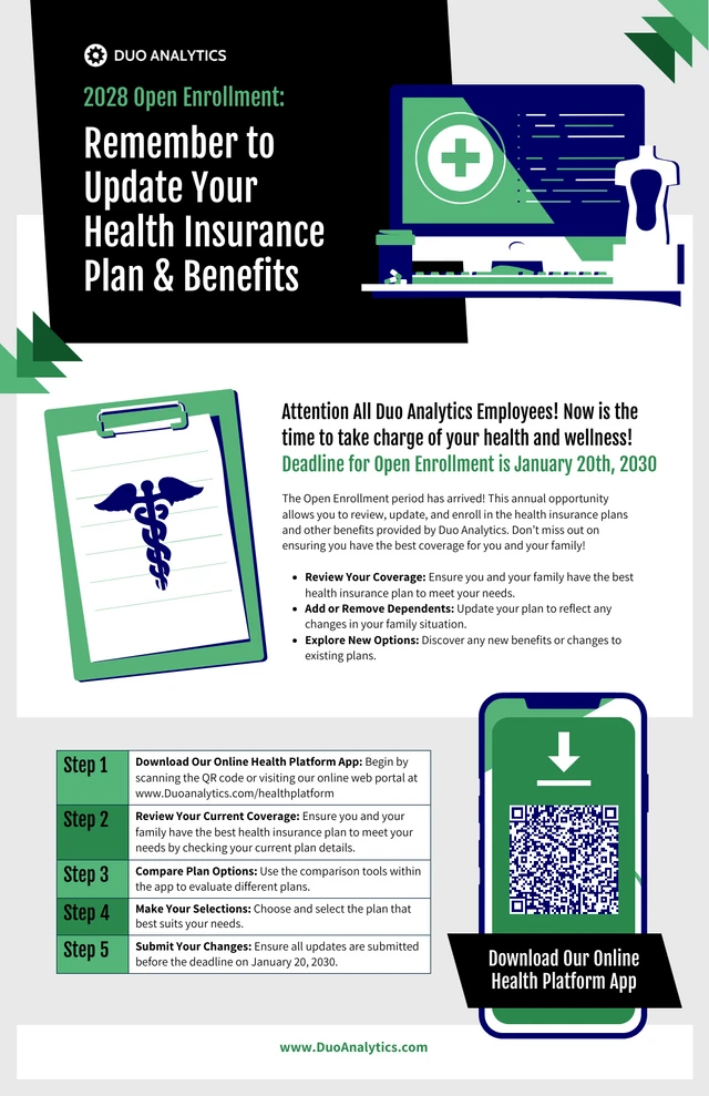 Annual Open Enrollment Reminder Event Poster Template