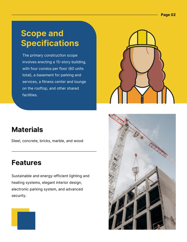 Yellow And Blue Minimalist Construction Proposal - Page 2