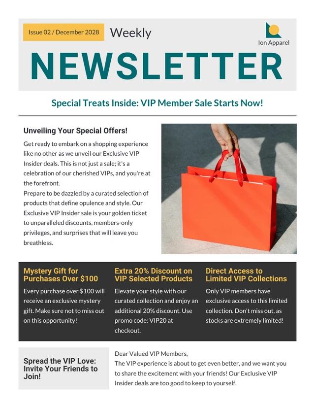 VIP Member Sale Newsletter Template