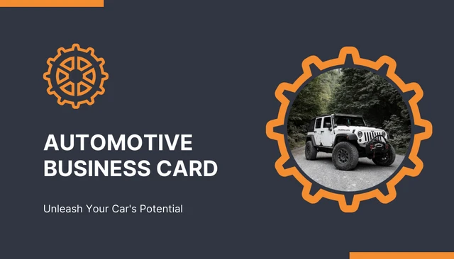 Dark Charcoal Gray Modern Automotive Business Card - Page 1