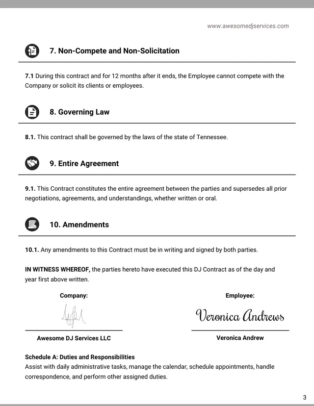 DJ Contract Template - Page 3