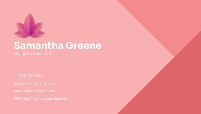 Pink Modern Geometric It Consultant Business Card - Page 2