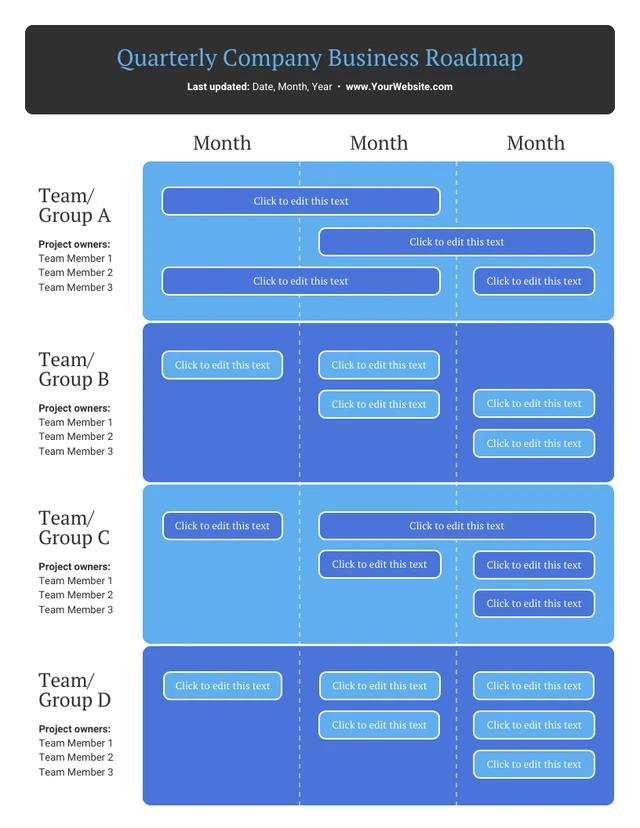 Light Blue Blank Business Roadmap Template