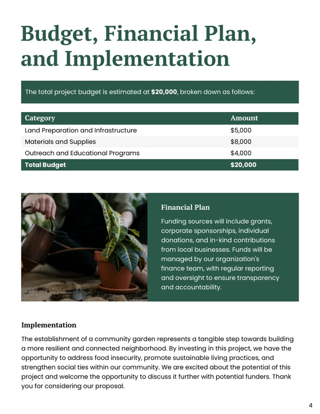 Project Funding Proposal Template - Page 4