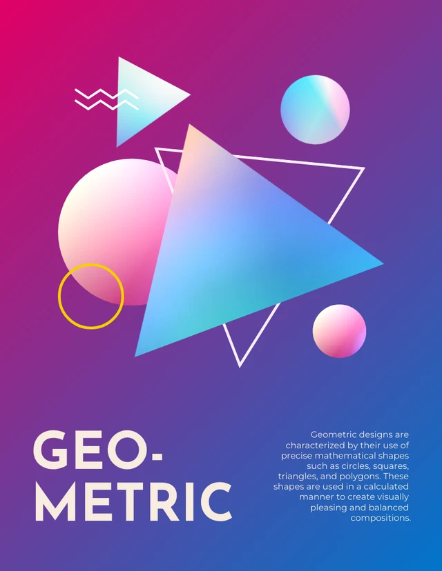 Purple And Blue Gradient Simple Abstract Geometric Poster Template