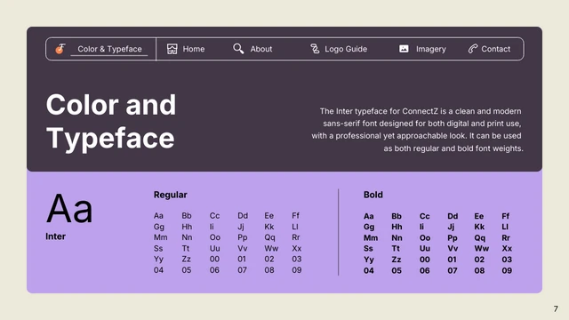 Purple, Orange, and Black Application Brand Guideline Presentation - Page 7