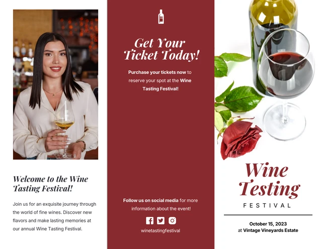 Wine Testing Event Trifold Brochure - Page 1